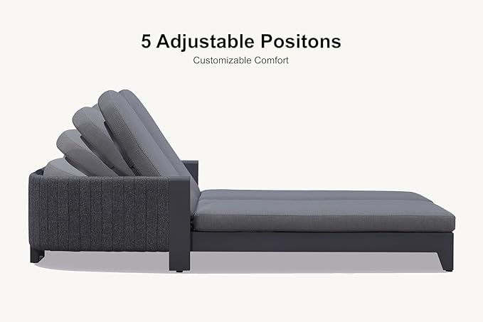 PURPLE LEAF Patio Furniture Set with 2 Person Lounge Chair 9 Pieces Outdoor Conversation Sets PP Rope Patio Sofa with Table Manual Weaving Deep Seating Furniture for Porch Lawn Backyard Gray