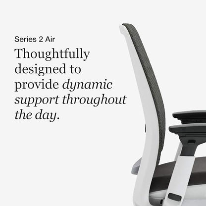 Steelcase Series 2 Office Chair - Ergonomic Work Chair with Wheels for Carpet - with Back Support, Weight-Activated Adjustment & Arm Support - Adjustable Rolling Chairs for Desk - Graphite