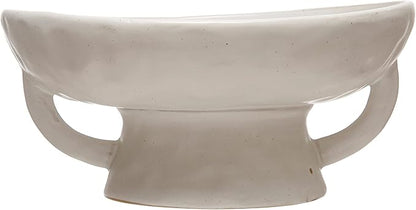 Creative Co-Op Stoneware Bowl w Reactive Glaze, White