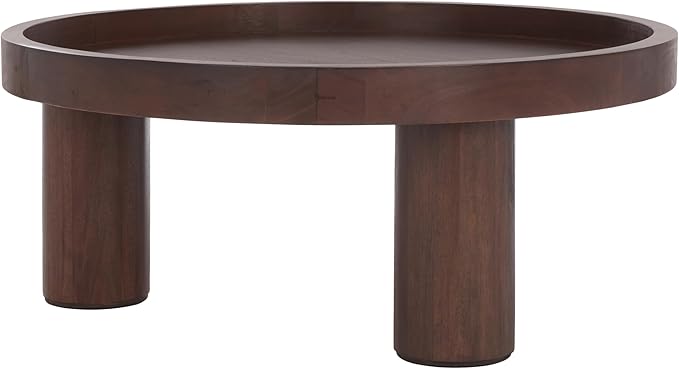 SAFAVIEH Home Collection Meek Brown 3-Leg Round Coffee Table