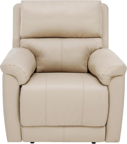 MINCETA Recliner Chairs,Modern Nursery Recliner 5" Wall Hugger Nursery Recliner with Overstuffed Arm and Back for Living Room,Set of 2,PU Leather in Khaki