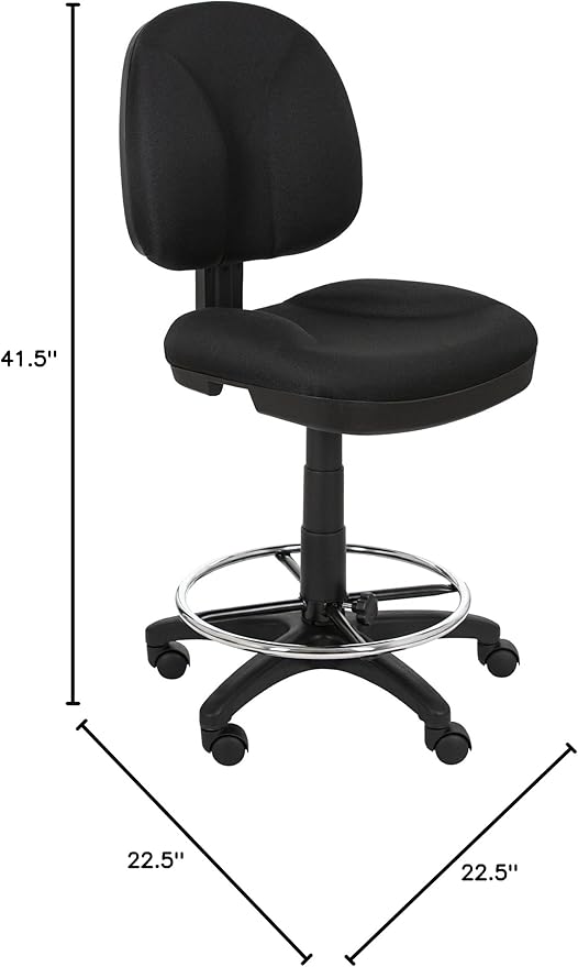 OEF Furnishings Comfort Office Stool, 24.5"-34.5" Height