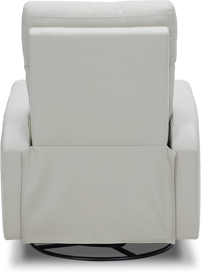 CHITA Genuine Leather Power Swivel Glider Recliner Chair for Adults, FSC Certified Electric Nursery Rocker Recliner Chair for Living Room, Light Grey