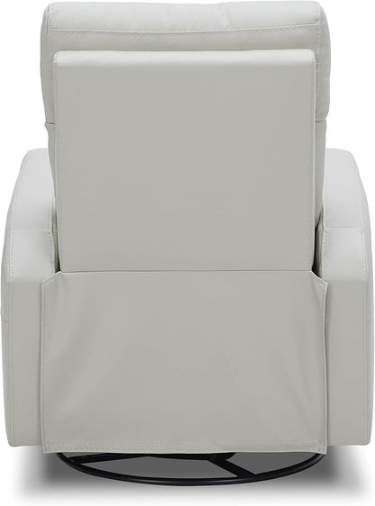 CHITA Genuine Leather Power Swivel Glider Recliner Chair for Adults, FSC Certified Electric Nursery Rocker Recliner Chair for Living Room, Light Grey