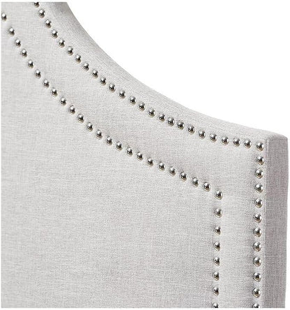 Maykoosh Eclectic Elegance Allure Modern and Contemporary Fabric Upholstered Headboard, Nailded Trim Head Board
