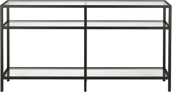 Henn&Hart 55" Wide Rectangular Console Table in Blackened Bronze, Entryway Table, Accent Table for Living Room, Hallway
