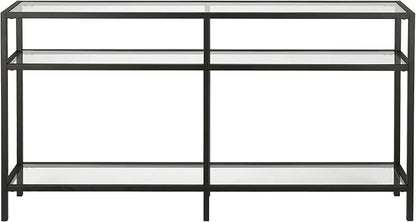 Henn&Hart 55" Wide Rectangular Console Table in Blackened Bronze, Entryway Table, Accent Table for Living Room, Hallway