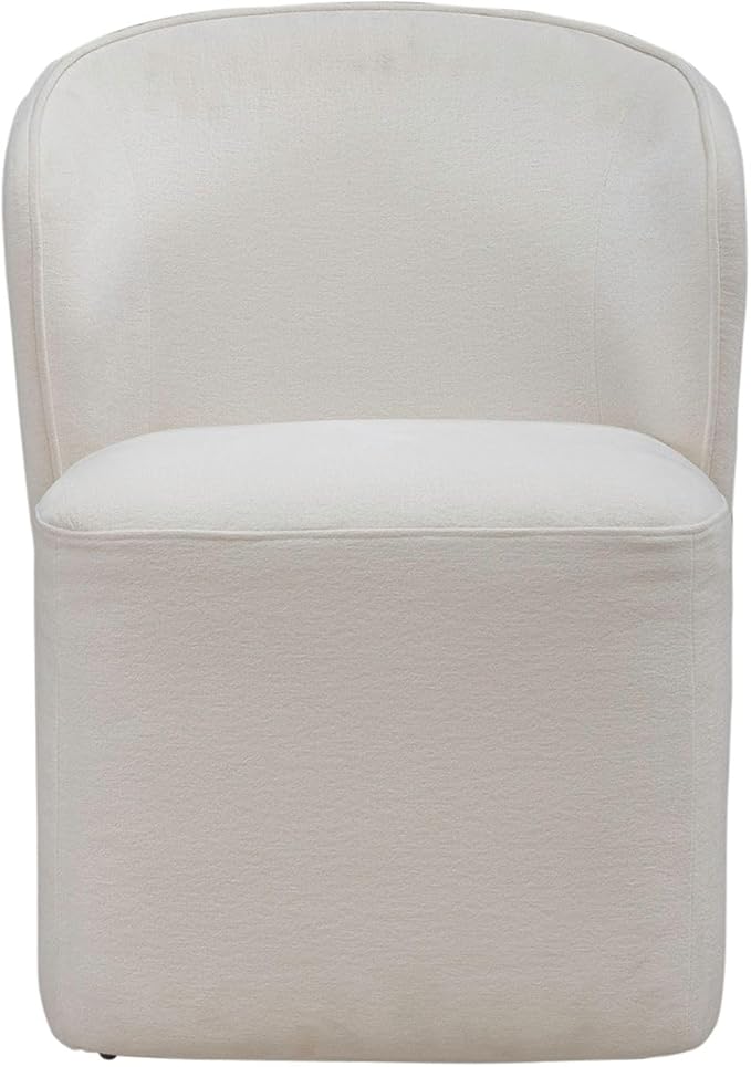 Liberty Furniture Accent Dining Chairs with Castors - Rounded Arm - Ivory Upholstry - Set of Four