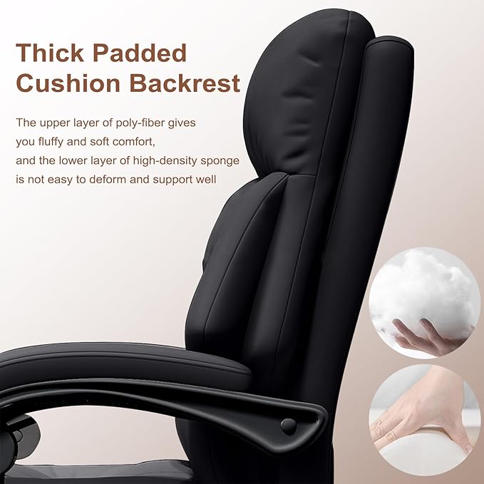 Office Chair with Leg Rest Executive Desk Chairs with Wheels High Back Computer Gaming Chairs Adjustable Reclining Ergonomic Work Chair for Home Office