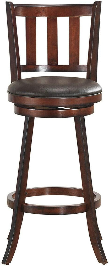 COSTWAY Bar Stools Set of 2, Counter Height Dining Chair, Fabric Upholstered 360 Degree Swivel, PVC Cushioned Seat, Perfect for Dining and Living Room (Height 29.5''-Set of 2)