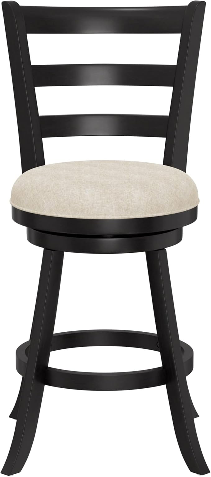Hillsdale Laymon Wood Kitchen Counter Height Swivel Stool, Black