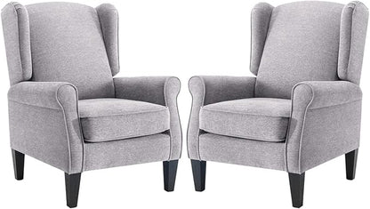 Accent Chair for Living Room Set of 2, High Back Reading Armchairs with Removable Seat Cushion, Mid-Century Single Couch in Fabric, Modern Ergonomic Wingback Chair for Bedroom,Club, Balcony