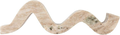 Bloomingville Marble Wave Double Taper Candle Holder, Beige