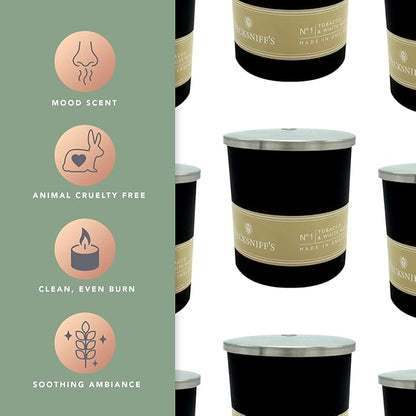 Pecksniffs Tobacco & White Wood Scented Candle | 1 Wick, 100g/3.5oz