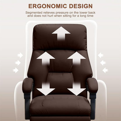 Office Chair with Leg Rest Executive Desk Chairs with Wheels High Back Computer Gaming Chairs Adjustable Reclining Ergonomic Work Chair for Home Office