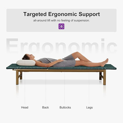 PURPLE LEAF Patio Chaise Lounge Rattan Chair Outdoor Pool Adjustable Recliner Wicker Lounger for Outside Woven Furniture Tanning Poolside Lounger Forest Green
