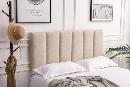Yongchuang Upholstered Queen Headboard Linen Headboard for Queen Size Bed Adjustable Height Modern Head Board Panel Oatmeal