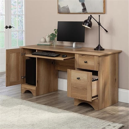 Sauder Miscellaneous Office Computer Desk with Drawers, Timber Oak Finish