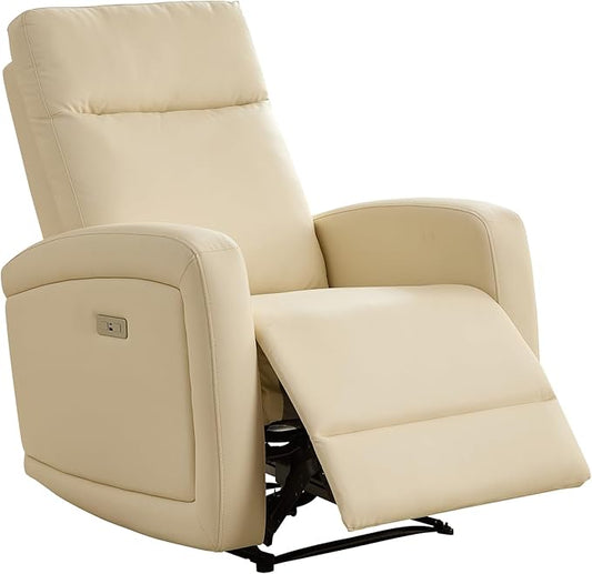 Power Recliner Chairs for Living Room,Wall Hugger Recliners with Power Headrest Type-C Charger, Leather Electric Recliner Chair for Adult, Black