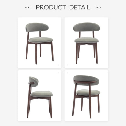 COLAMY Wooden Dining Room Chairs Set of 6, Modern Upholstered Fabric Dining Chairs, Farmhouse Kitchen Chair with Foot Pegs, Green