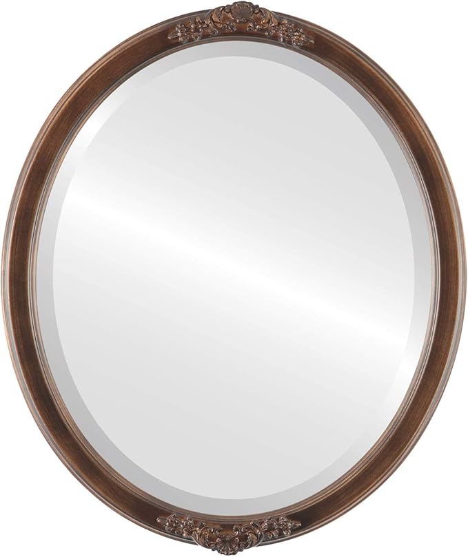 OVALCREST Oval Beveled Wall Mirror for Home Decor - Athena Style - Sunset Gold - 26" x 20" Outside Dimensions