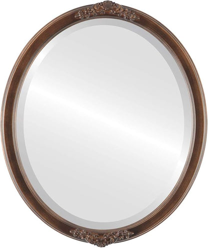 OVALCREST Oval Beveled Wall Mirror for Home Decor - Athena Style - Sunset Gold - 26" x 20" Outside Dimensions