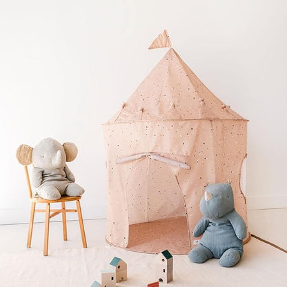 3 Sprouts Kids Play Tent - Sustainable Recycled Fabric – Fun Spacious Childs Playhouse for Indoor Games for Boys & Girls - Durable Fort Pop Up House for Toddlers & Children Age 3-10 - Terrazzo Clay