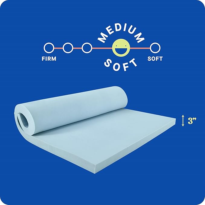 Sealy Dreamlife 3” Gel Memory Foam California King Mattress Topper with SealyComfort Gel Foam, 1 Year Limited Warranty, Made in The USA