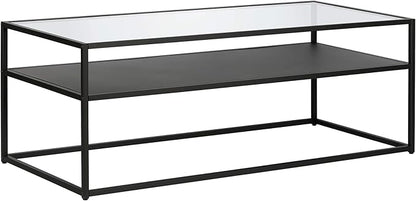 Henn&Hart Ada Coffee Table, 46" Wide, Black