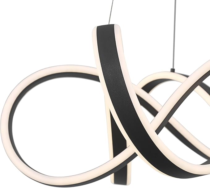 Possini Euro Design Helix Sand Black Ceiling Pendant Light 21" Wide Ultra Modern Sprial Twisted LED Light Strip Steel Metal Dining Room House Foyer Kitchen Island Entryway Home Living Room Bedroom