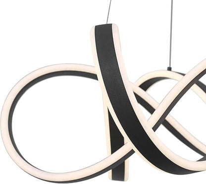 Possini Euro Design Helix Sand Black Ceiling Pendant Light 21" Wide Ultra Modern Sprial Twisted LED Light Strip Steel Metal Dining Room House Foyer Kitchen Island Entryway Home Living Room Bedroom