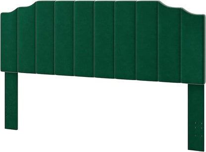 King Size Headboard Only, Velvet Wall Mounted Headboard King for Adjustable Bed Modern Upholstered Head Board Easy Assembly, Jade Green