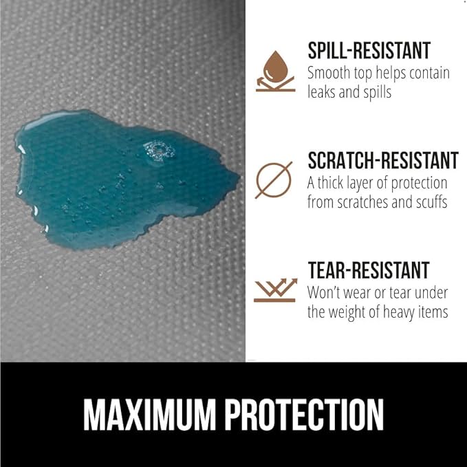 GORILLA GRIP Slip Resistant Drawer and Shelf Liner 2 Pack, Non Adhesive Water Resistant, Easy Clean and Trim, Smooth Surface Liners for Kitchen Cabinet, Shelves, Drawers, Pantry, 12 in x 10 FT, Gray