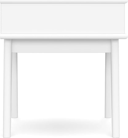 SIMPLIHOME Draper Solid Hardwood 22 inch Wide Rectangle Mid Century Modern End Table in White for The Living Room and Bedroom