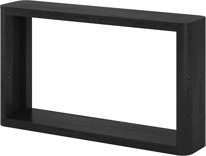 Henn&Hart 52" Wide Rectangular Console Table in Natural Black, for Home, Living Room, Bedroom, Entertainment Room, Office