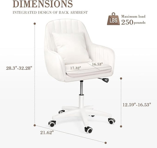Cute Office Chair Home Computer Chairs Adjustable Task Chairs Modern Office Chair Makeup Chair 360° Swivel Computer Chair Mid Back Chair.