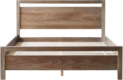 Grain Wood Furniture Loft Full Size Solid Wood Bed, Weathered Pine