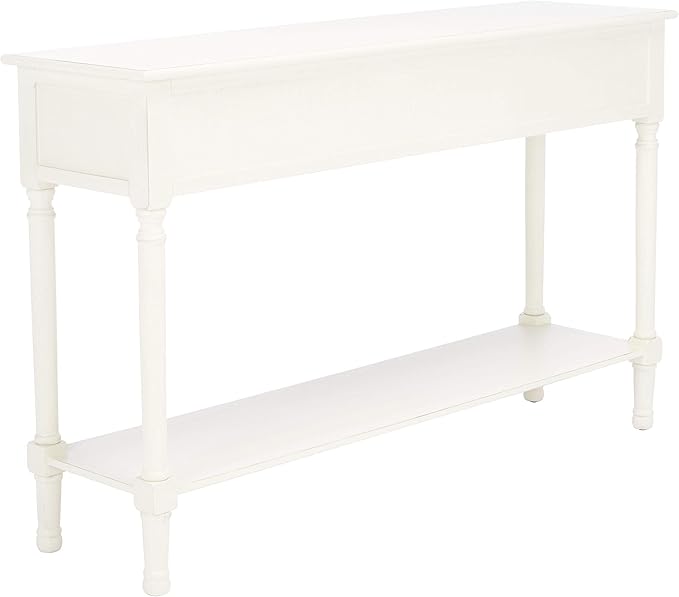 SAFAVIEH Home Collection Landers Distressed 3-Drawer Console Table CNS5711A, Distrssed White