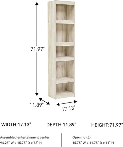 Signature Design by Ashley Bellaby Farmhouse Pier with 3 Adjustable Shelves, Whitewash