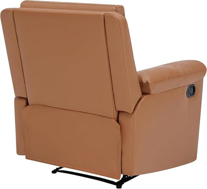 MINCETA Recliner Chairs,Modern 5" Wall Hugger Nursery Recliner with Overstuffed Arm and Back for Living Room,Set of 2,PU Leather in Brown
