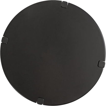 Kate and Laurel Kroscove Modern Geometric Mango Wood Round Side Table, 18 x 18 x 24, Black, Transitional Wood End Table for Use as Bedroom Nightstand or Living Room Decor Piece