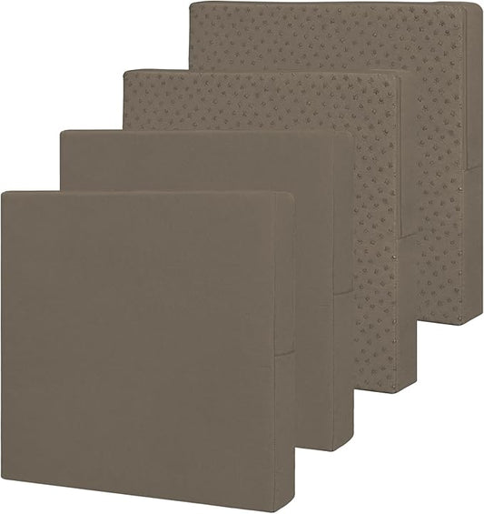 Easy-Going Waterproof Patio Cushion Covers ONLY Cover 22x22x4 inch 4 Pack Replacement Non-Slip Outdoor Seat Cushion Slipcover with Zipper. Taupe