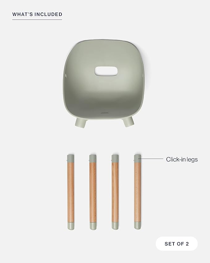 Lalo The Play Kit - Kids Table & Chairs Set with Sustainably Sourced Wood Table & Non-Toxic Bucket Seat Chairs - Safe & Comfortable - Coconut/Sage