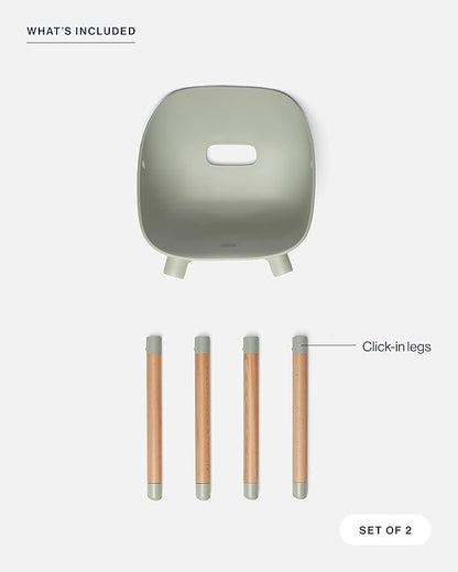 Lalo The Play Kit - Kids Table & Chairs Set with Sustainably Sourced Wood Table & 2 Non-Toxic Bucket Seat Chairs - Safe & Comfortable - Natural/Sage