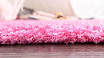 Unique Loom Solid Shag Collection Area Rug (10' x 13' Rectangle, Taffy Pink)