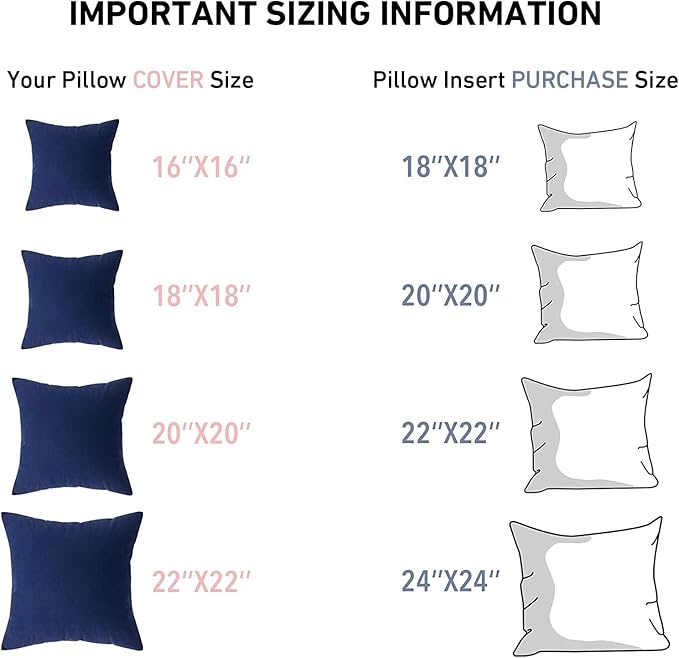 Leeden 28 x 28 Pillow Inserts (Set of 2) - Throw Pillow Inters with 100% Cotton Cover - 28 Inch Square Decorative Pillows for Sofa, Couch, Bed and Home Decor