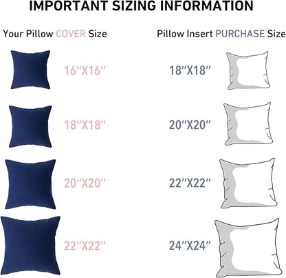 Leeden 28 x 28 Pillow Inserts (Set of 2) - Throw Pillow Inters with 100% Cotton Cover - 28 Inch Square Decorative Pillows for Sofa, Couch, Bed and Home Decor