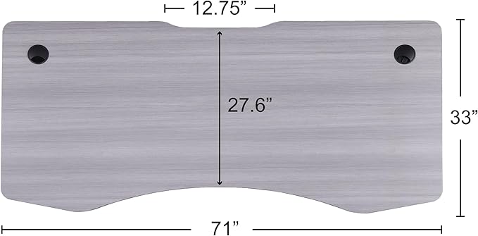 ApexDesk Elite Pro Series 71" x 33" Electric Height Adjustable Stand up Desk, Sit Stand Home Office Desk, Computer Desk - Curved Grey Top/White Frame