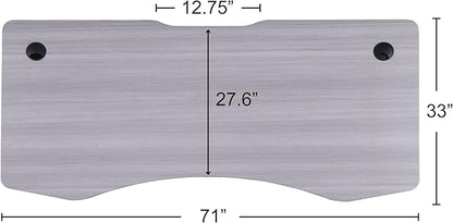 ApexDesk Elite Pro Series 71" x 33" Electric Height Adjustable Stand up Desk, Sit Stand Home Office Desk, Computer Desk - Curved Grey Top/White Frame