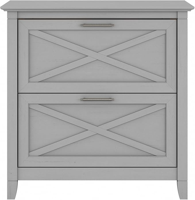 Bush Furniture Key West 2 Drawer Lateral File Cabinet in Cape Cod Gray, Document Storage for Home Office, Accent Chest with Drawers